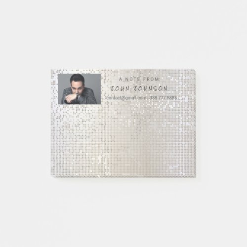 Personalized Corporate Gray Silver Binary IT Manag Post_it Notes