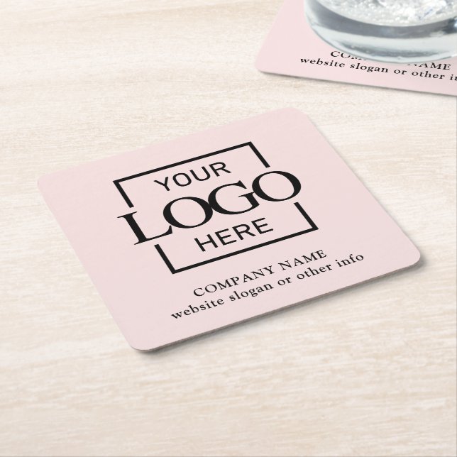 Personalized Corporate Logo Branded Promotional Square Paper Coaster (Angled)