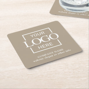 Personalized Corporate Logo Branded Promotional Square Paper Coaster