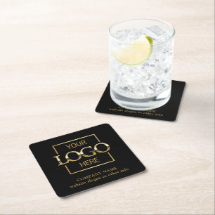 Personalized Corporate Logo Branded Promotional Square Paper Coaster