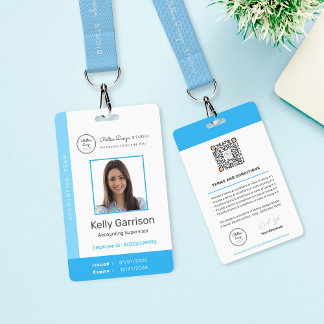 Personalized Corporate Modern Employee ID QR Code Badge