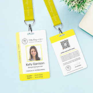 Personalized Corporate Modern Employee ID QR Code Badge