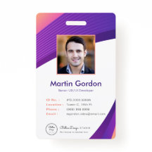 Personalized Corporate Modern Violet Employee ID
