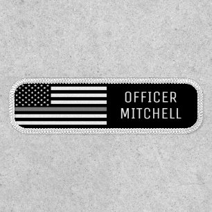 Personalized Corrections Officer Thin Silver Line Patch
