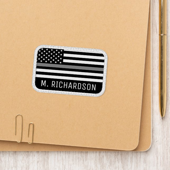 Personalized Corrections Officer Thin Silver Line  Patch (On Folder)