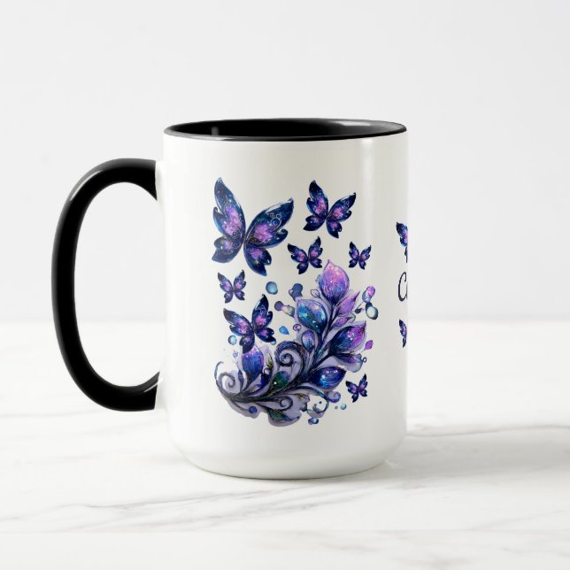 Personalized Cosmic Butterflies Mug (Left)