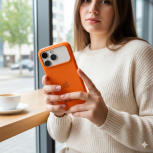 Personalized Cosmic Orange iPhone Logo with Custom iPhone 17 Pro Case