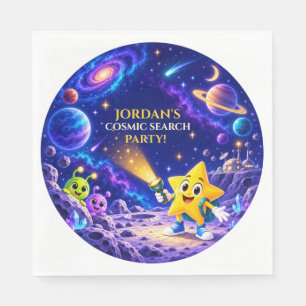 Personalized Cosmic Party Kids Space Birthday Napkins