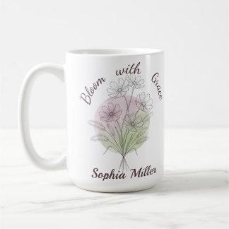 Personalized Cosmos Custom Name Botanical Floral Coffee Mug
