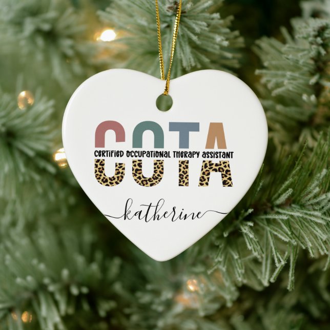 Personalized COTA Occupational Therapy Assistant Ceramic Ornament (Tree)