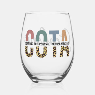 Personalized COTA Occupational Therapy Assistant Stemless Wine Glass