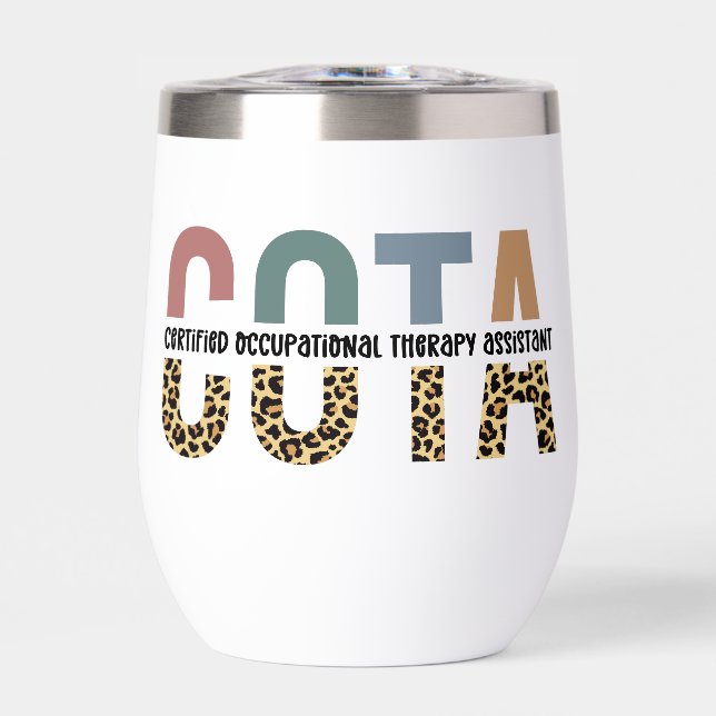 Personalized COTA Occupational Therapy Assistant Thermal Wine Tumbler (Front)