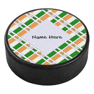 Personalized Côte d'Ivoire Ivory Coast Flag Tiled  Hockey Puck