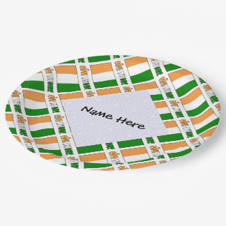 Personalized Côte d'Ivoire Ivory Coast Flag Tiled  Paper Plates