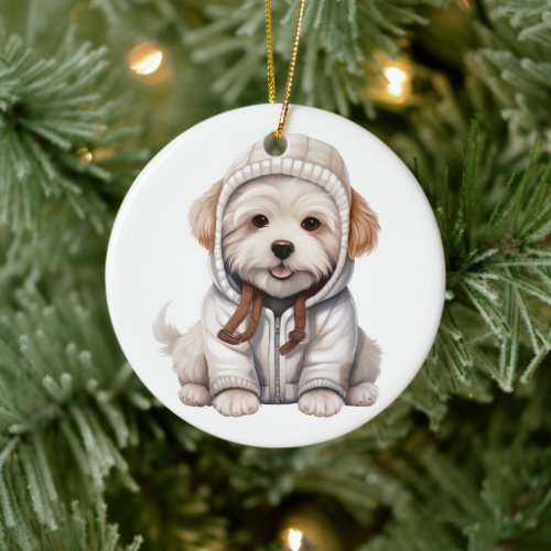 Personalized Coton De Tulear Dog Ceramic Ornament