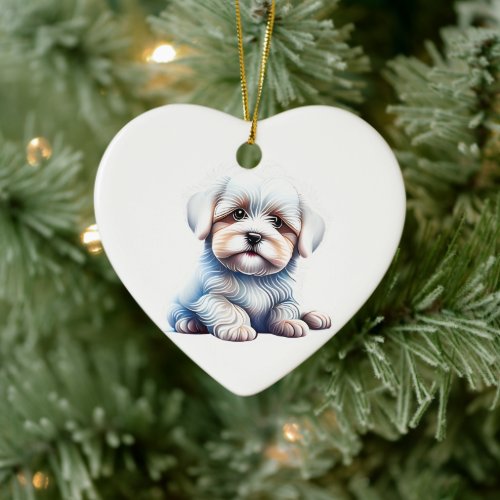 Personalized Coton de Tulear Puppy Ceramic Ornament
