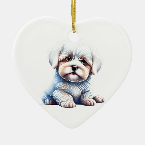 Personalized Coton de Tulear Puppy Ceramic Ornament