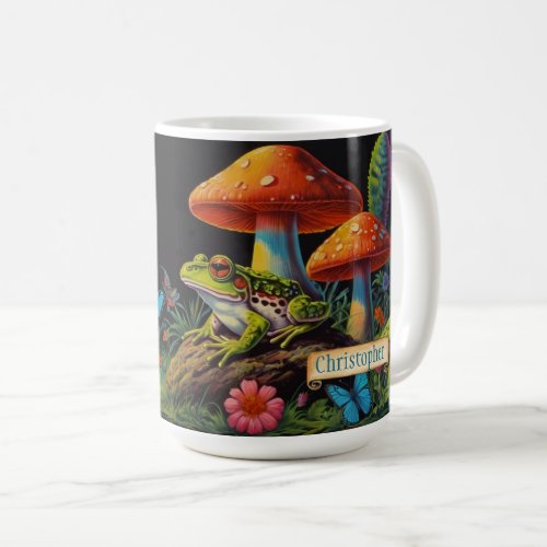 Personalized Cottage Core Cute Frog Coffee Mug