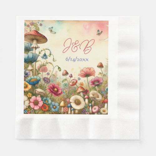 Personalized Cottage Core Wedding  Napkins