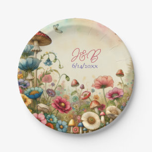 Personalized Cottage Core Wedding Paper Plates
