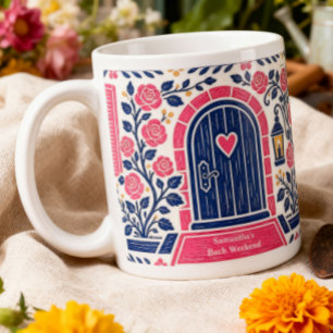 Personalized Cottage Door Bachelorette Weekend Giant Coffee Mug