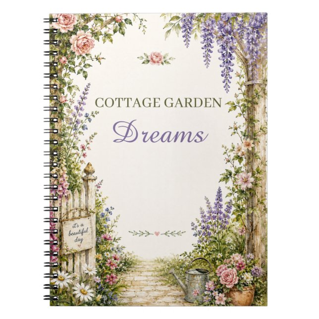Personalized Cottage Garden Dreams Notebook (Front)