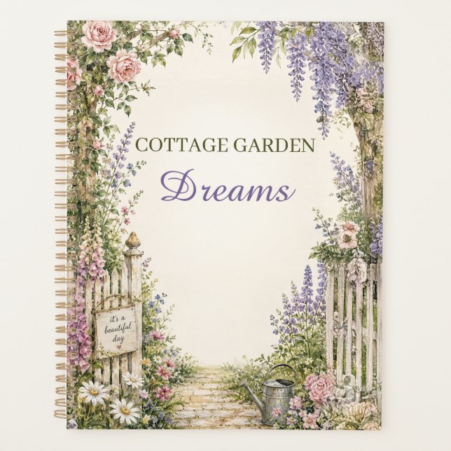 Personalized Cottage Garden Dreams Planner (Front)