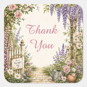 Personalized Cottage Garden Floral Sticker