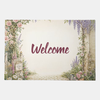 Personalized Cottage Garden Welcome Doormat