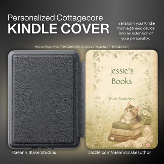 Personalized Cottagecore Book Lovers Kindle Cover