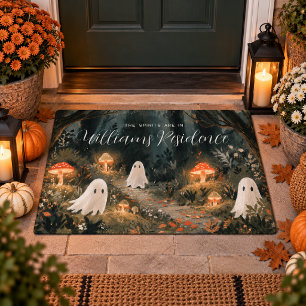 Personalized Cottagecore Ghost Halloween Welcome Doormat
