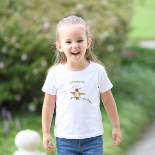Personalized Cottagecore Hummingbird Toddler T-shirt