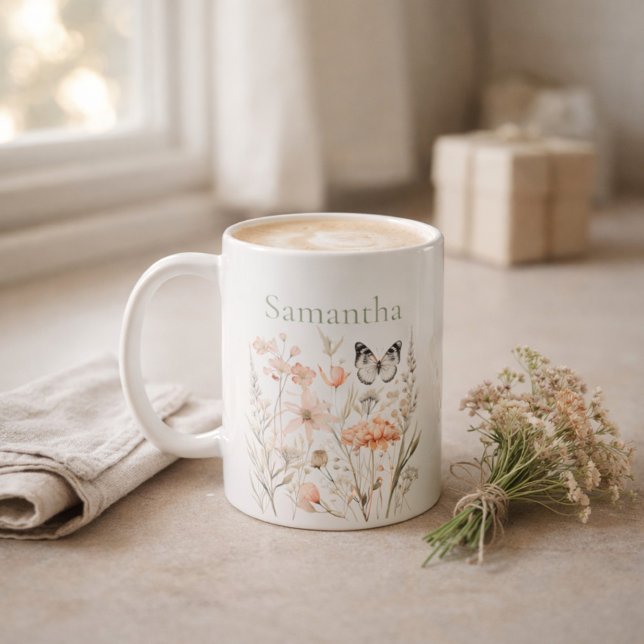 Personalized Cottagecore Wildflower Coffee Mug (Creator Uploaded)