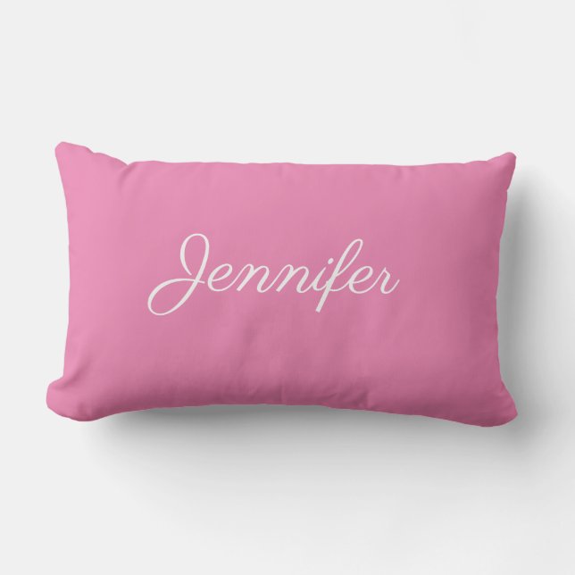 Personalized Cotton Lumbar Throw Pillow (Front)