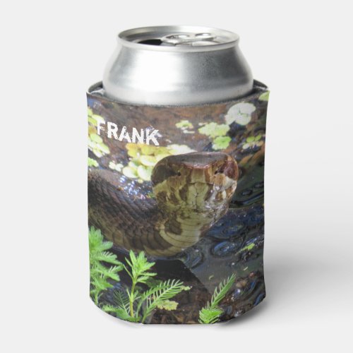 Personalized Cottonmouth Snake Can Cooler