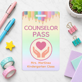 Personalized Counselor Pass Badge for Teachers