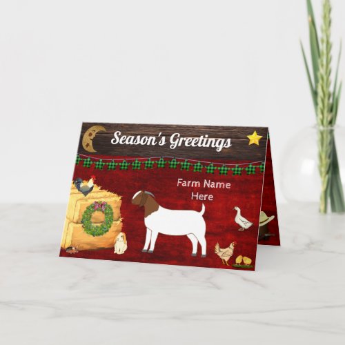 Personalized _ Country Christmas Boer Goat Farm Card