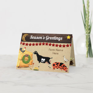 Personalized - Country Christmas LaMancha Goat Card