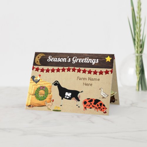 Personalized _ Country Christmas LaMancha Goat Card