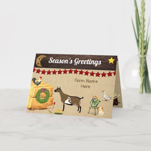 Personalized _ Country Christmas Nigerian Goat Card
