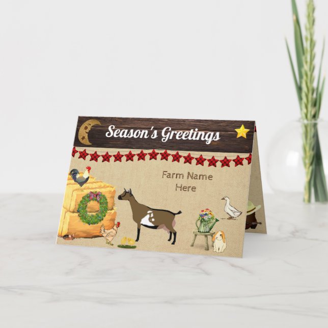 Personalized - Country Christmas Nigerian Goat Card (Front)