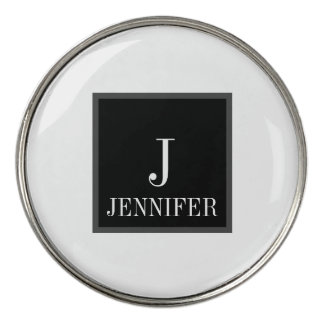 Personalized Country Club White Monogram Golf Ball Marker