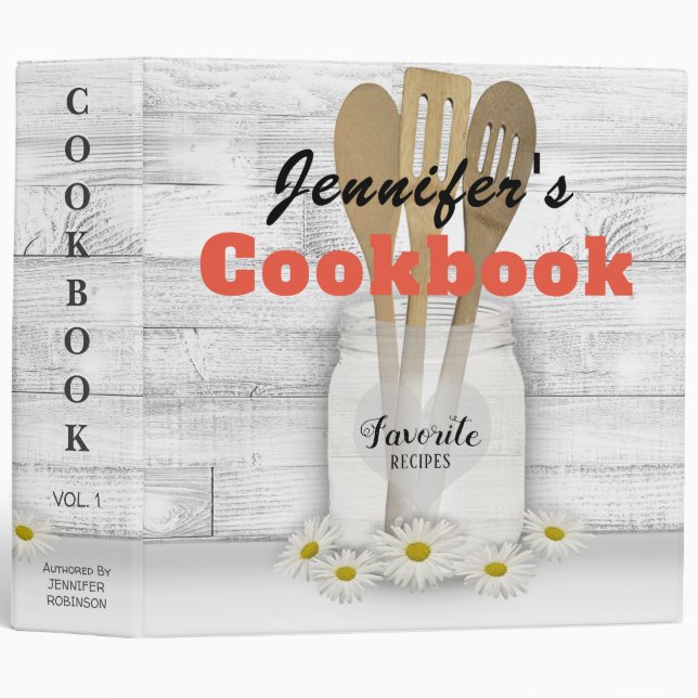 Personalized Country Cookbook 3 Ring Binder (Front/Spine)