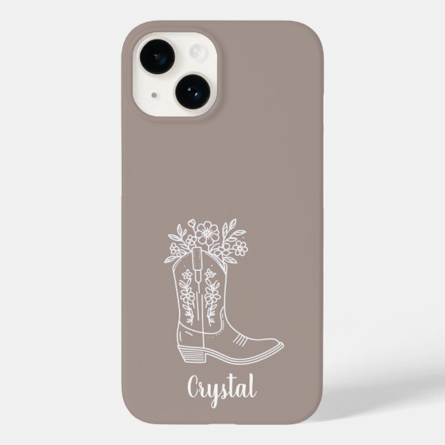 Personalized Country Cowgirl boot phone case (Back)