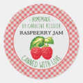 Personalized Country Farm Raspberry Jam Canning Classic Round Sticker ...
