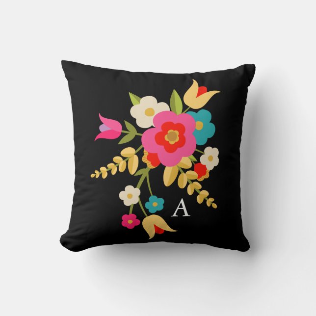 Personalized | Country Floral Throw Pillow (Front)
