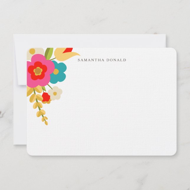 Personalized | Country Flowers Note Card (Front)