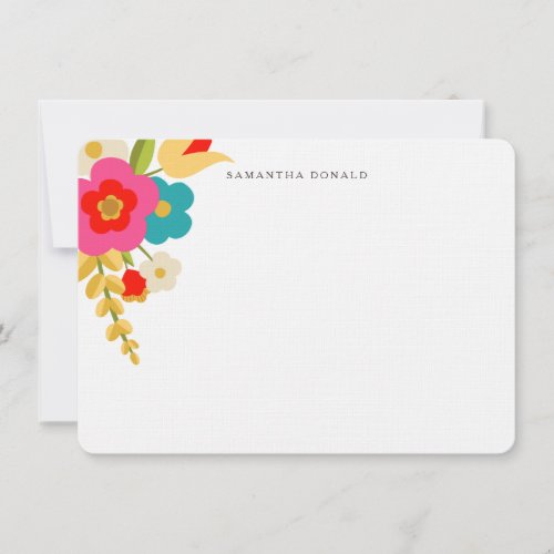 Personalized  Country Flowers Note Card