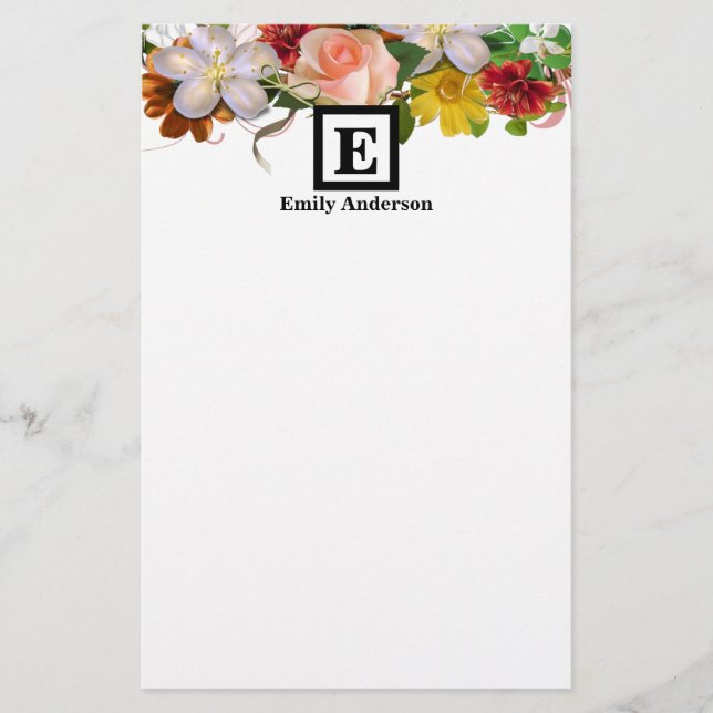 Personalized | Country Flowers Stationery (Front)