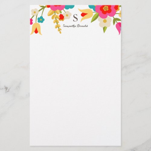 Personalized  Country Flowers Stationery